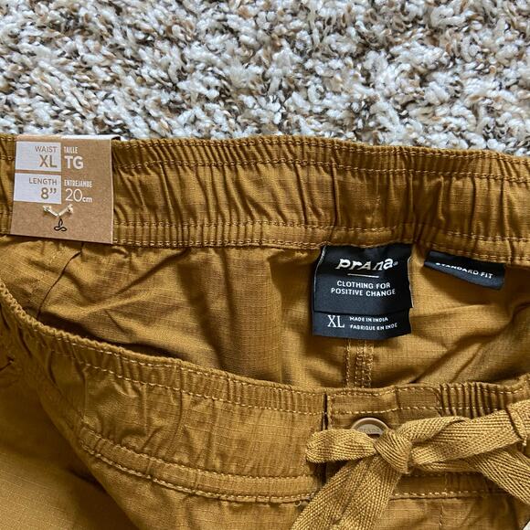 Prana Double Peak E-Waist 8" Short Men's XL Antique Bronze Standard Fit Pull On - Picture 7 of 11